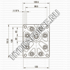ALP3 шестерёнчатый насос третьей группы (20 см3 - 87 см3), фланец Ø = 50,8 мм, 128x98 мм (Marzocchi Pompe, Италия)
